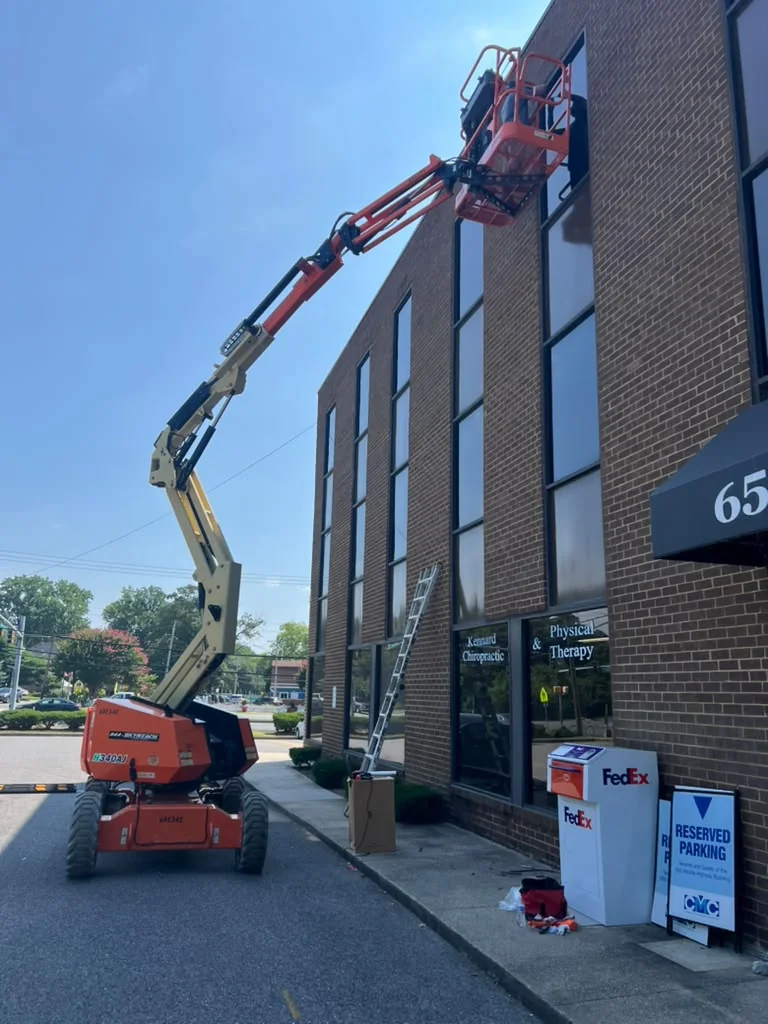 Commercial building glass work completed by Beltway Safety Glass Repair